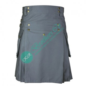 Men Grey Utility Fashion Kilt